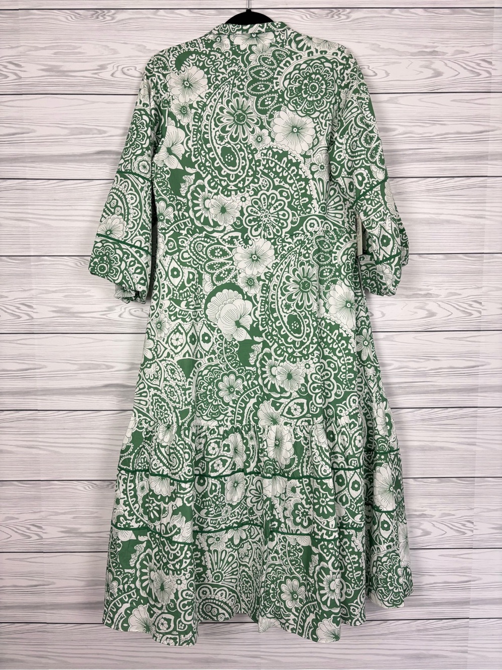 Hyacinth House green and white floral hillsborough midi dress large NWT - Picture 12 of 12
